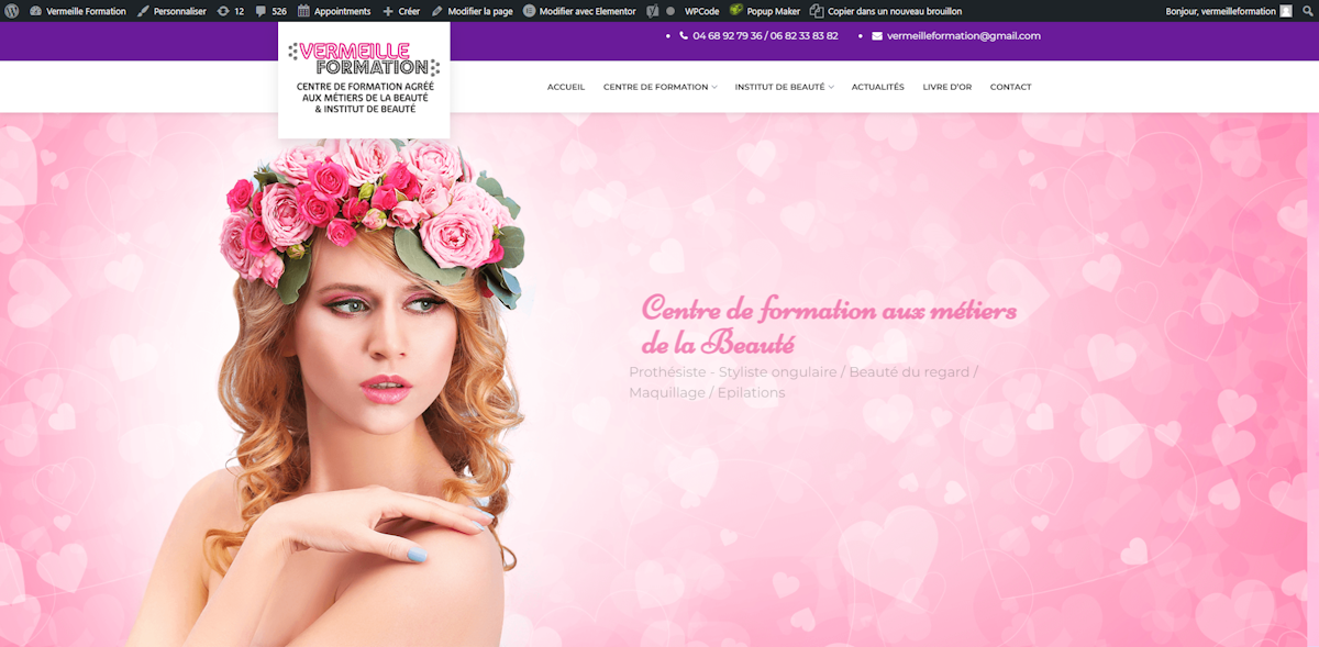 Creation site entreprise wordpress perpignan header vermeilleformation