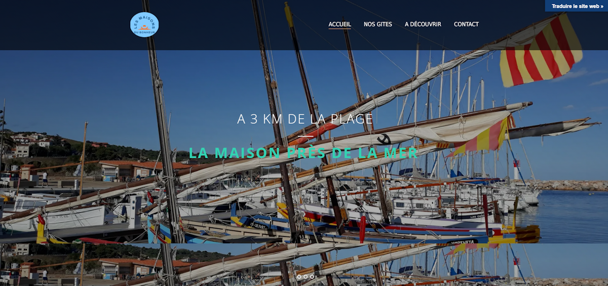 Creation site entreprise wordpress petit prix 66 header site gites belesta